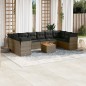 vidaXL Set de sofás de jardín 11 pzas y cojines ratán sintético gris vidaXL Set de sofás de jardín 11 pzas y cojines ratán sintético gris