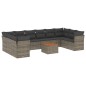 vidaXL Set de sofás de jardín 11 pzas y cojines ratán sintético gris vidaXL Set de sofás de jardín 11 pzas y cojines ratán sintético gris