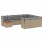 vidaXL Juego de sofás jardín con cojines beige mezcla 11 pzas ratán PE vidaXL Juego de sofás jardín con cojines beige mezcla 11 pzas ratán PE