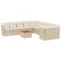 vidaXL Set de sofás de jardín 11pzas con cojines ratán sintético beige
