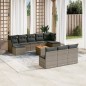 vidaXL Set de sofás de jardín 11 pzas y cojines ratán sintético gris vidaXL Set de sofás de jardín 11 pzas y cojines ratán sintético gris