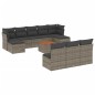 vidaXL Set de sofás de jardín 11 pzas y cojines ratán sintético gris vidaXL Set de sofás de jardín 11 pzas y cojines ratán sintético gris
