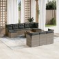 vidaXL Set de sofás de jardín 11 pzas y cojines ratán sintético gris vidaXL Set de sofás de jardín 11 pzas y cojines ratán sintético gris