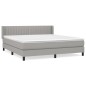 vidaXL Cama box spring con colchón tela gris claro 160x200 cm vidaXL Cama box spring con colchón tela gris claro 160x200 cm