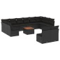 vidaXL Set de sofás de jardín y cojines 13 pzas ratán sintético negro vidaXL Set de sofás de jardín y cojines 13 pzas ratán sintético negro
