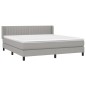 vidaXL Cama box spring con colchón tela gris claro 160x200 cm vidaXL Cama box spring con colchón tela gris claro 160x200 cm