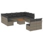 vidaXL Set de sofás de jardín 12 pzas con cojines ratán sintético gris vidaXL Set de sofás de jardín 12 pzas con cojines ratán sintético gris