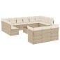 vidaXL Set sofás de jardín 14 pzas con cojines ratán sintético beige vidaXL Set sofás de jardín 14 pzas con cojines ratán sintético beige