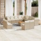 vidaXL Set sofás de jardín 14 pzas con cojines ratán sintético beige vidaXL Set sofás de jardín 14 pzas con cojines ratán sintético beige