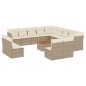 vidaXL Set sofás de jardín 14 pzas con cojines ratán sintético beige vidaXL Set sofás de jardín 14 pzas con cojines ratán sintético beige
