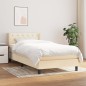 vidaXL Cama box spring con colchón tela color crema 80x200 cm vidaXL Cama box spring con colchón tela color crema 80x200 cm