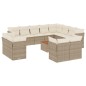 vidaXL Set sofás de jardín con cojines 13 pzas ratán sintético beige vidaXL Set sofás de jardín con cojines 13 pzas ratán sintético beige