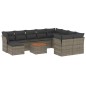 vidaXL Set de sofás de jardín 11 pzas y cojines ratán sintético gris vidaXL Set de sofás de jardín 11 pzas y cojines ratán sintético gris