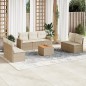 vidaXL Juego de sofás de jardín con cojines beige 8 pzas ratán PE vidaXL Juego de sofás de jardín con cojines beige 8 pzas ratán PE