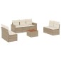vidaXL Juego de sofás de jardín con cojines beige 8 pzas ratán PE vidaXL Juego de sofás de jardín con cojines beige 8 pzas ratán PE