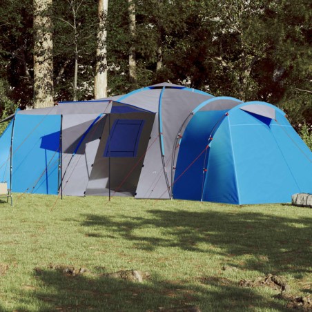 vidaXL Tienda de campaña 12 personas tafetán 185T azul 840x720x200 cm