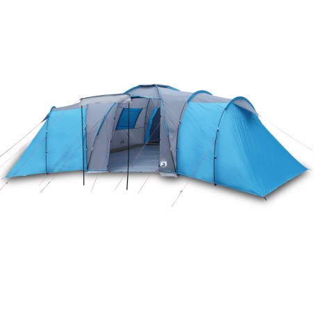 vidaXL Tienda de campaña 12 personas tafetán 185T azul 840x720x200 cm