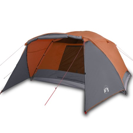 vidaXL Tienda de campaña 4 personas tafetán 190T gris y naranja