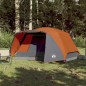 vidaXL Tienda de campaña 4 personas tafetán 190T gris y naranja