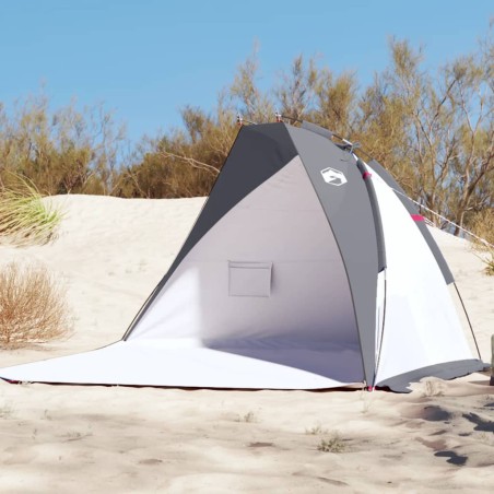 vidaXL Tienda de playa tafetán 185T gris 268x223x125 cm