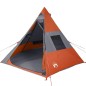 vidaXL Tienda de campaña 7 personas tafetán 185T gris y naranja vidaXL Tienda de campaña 7 personas tafetán 185T gris y naranja