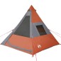 vidaXL Tienda de campaña 7 personas tafetán 185T gris y naranja vidaXL Tienda de campaña 7 personas tafetán 185T gris y naranja