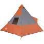 vidaXL Tienda de campaña 7 personas tafetán 185T gris y naranja vidaXL Tienda de campaña 7 personas tafetán 185T gris y naranja