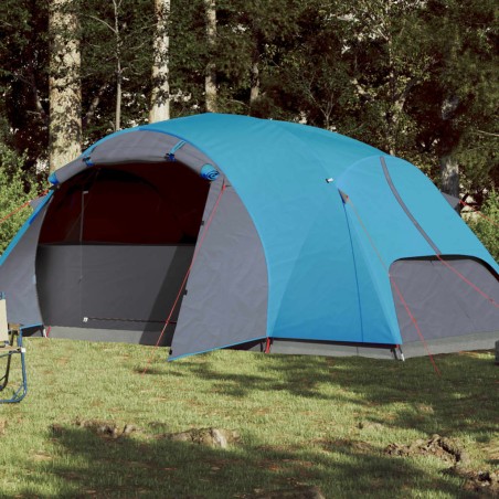 vidaXL Tienda de campaña 8 personas tafetán 190T azul 360x430x195 cm