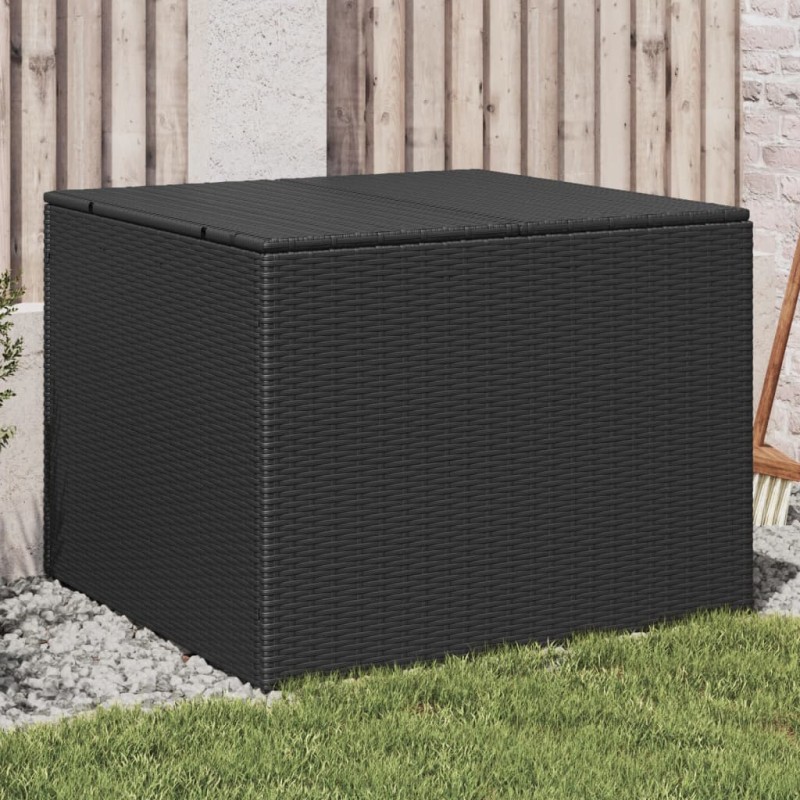 vidaXL Caja de almacenaje de jardín ratán sintético negro 291L vidaXL Caja de almacenaje de jardín ratán sintético negro 291L