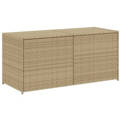vidaXL Caja de almacenaje de jardín ratán sintético beige mezcla 283L