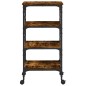 vidaXL Carrito de cocina madera ingeniería roble ahumado 45x35x89,5 cm vidaXL Carrito de cocina madera ingeniería roble ahumado 45x35x89,5 cm