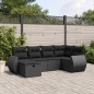 vidaXL Set de sofás de jardín 6 piezas y cojines ratán sintético negro vidaXL Set de sofás de jardín 6 piezas y cojines ratán sintético negro