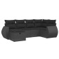 vidaXL Set de sofás de jardín 6 piezas y cojines ratán sintético negro vidaXL Set de sofás de jardín 6 piezas y cojines ratán sintético negro
