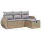 vidaXL Juego de sofás jardín con cojines beige mezcla 4 pzas ratán PE vidaXL Juego de sofás jardín con cojines beige mezcla 4 pzas ratán PE