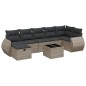 vidaXL Set de sofás de jardín 8 pzas y cojines ratán sintético gris vidaXL Set de sofás de jardín 8 pzas y cojines ratán sintético gris