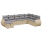 vidaXL Juego de sofás jardín con cojines beige mezcla 8 pzas ratán PE vidaXL Juego de sofás jardín con cojines beige mezcla 8 pzas ratán PE