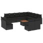 vidaXL Set de sofás de jardín y cojines 13 pzas ratán sintético negro vidaXL Set de sofás de jardín y cojines 13 pzas ratán sintético negro