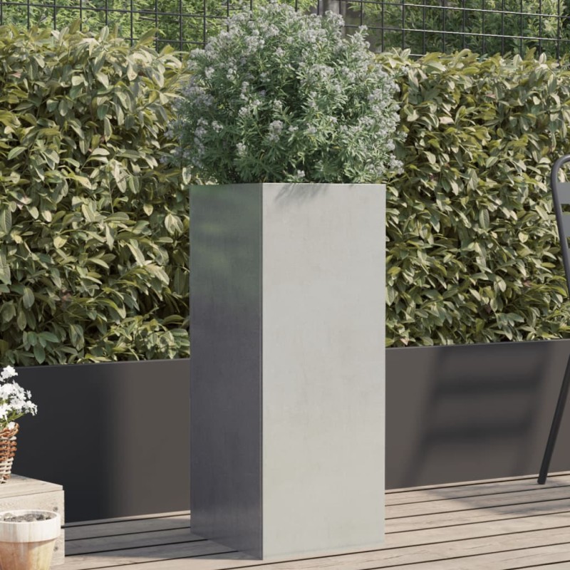 vidaXL Jardinera de acero inoxidable plateado 32x27,5x75 cm vidaXL Jardinera de acero inoxidable plateado 32x27,5x75 cm