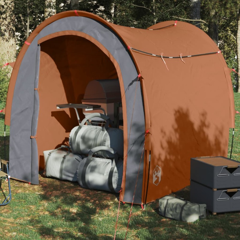 vidaXL Carpa de almacenaje 185T tafetán gris y naranja 204x183x178 cm vidaXL Carpa de almacenaje 185T tafetán gris y naranja 204x183x178 cm