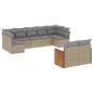vidaXL Set de sofás de jardín 9 pzas con cojines ratán sintético beige vidaXL Set de sofás de jardín 9 pzas con cojines ratán sintético beige
