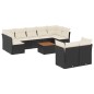 vidaXL Set de sofás de jardín 10 pzas cojines ratán sintético negro vidaXL Set de sofás de jardín 10 pzas cojines ratán sintético negro