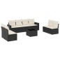 vidaXL Set de sofás de jardín 8 piezas y cojines ratán sintético negro vidaXL Set de sofás de jardín 8 piezas y cojines ratán sintético negro