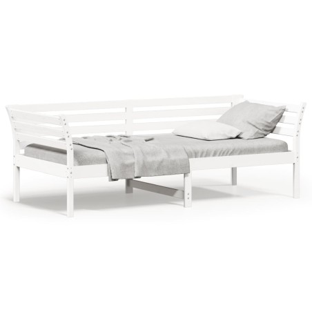 vidaXL Sofá cama madera maciza de pino blanco 80x200 cm