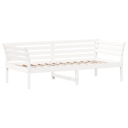 vidaXL Sofá cama madera maciza de pino blanco 80x200 cm