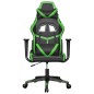 vidaXL Silla gaming cuero sintético negro y verde vidaXL Silla gaming cuero sintético negro y verde
