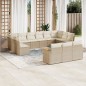 vidaXL Set sofás de jardín con cojines 13 pzas ratán sintético beige vidaXL Set sofás de jardín con cojines 13 pzas ratán sintético beige