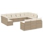 vidaXL Set sofás de jardín con cojines 13 pzas ratán sintético beige vidaXL Set sofás de jardín con cojines 13 pzas ratán sintético beige
