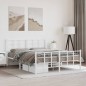 vidaXL Estructura cama metal con cabecero y estribo blanco 160x200 cm vidaXL Estructura cama metal con cabecero y estribo blanco 160x200 cm