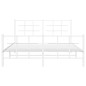vidaXL Estructura cama metal con cabecero y estribo blanco 160x200 cm vidaXL Estructura cama metal con cabecero y estribo blanco 160x200 cm