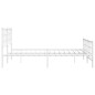 vidaXL Estructura cama metal con cabecero y estribo blanco 160x200 cm vidaXL Estructura cama metal con cabecero y estribo blanco 160x200 cm